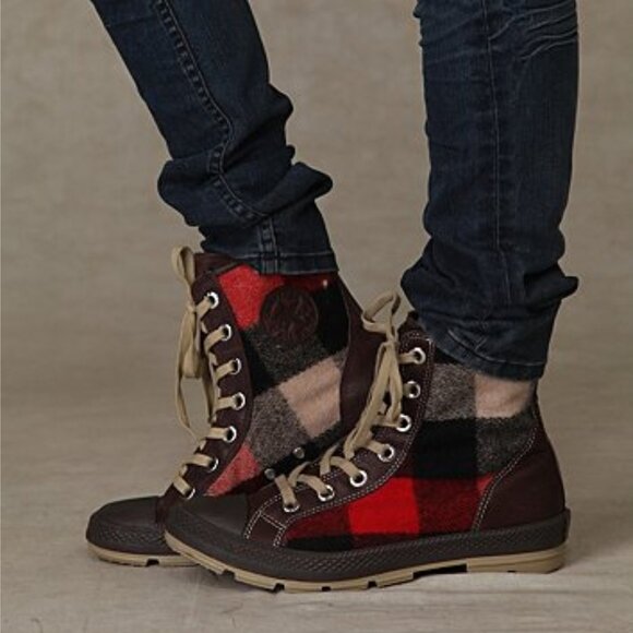 Converse x Woolrich Lumberjack Plaid Boots - MEN 6.5 - Picture 11 of 11